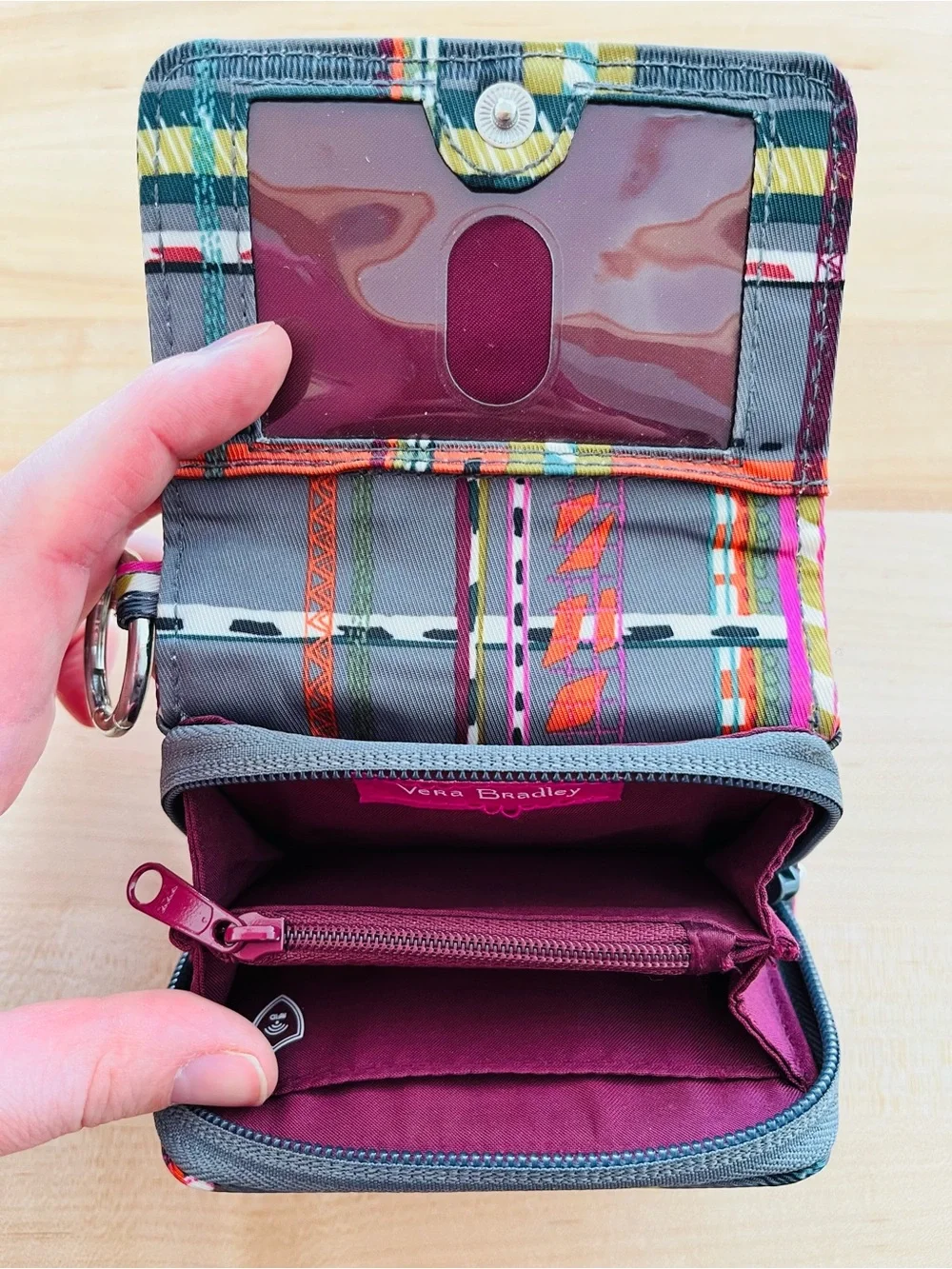 Vera Bradley Multicolor RFID Plaid Wallet with Teal Floral Eyewear Case - Picture 5 of 9